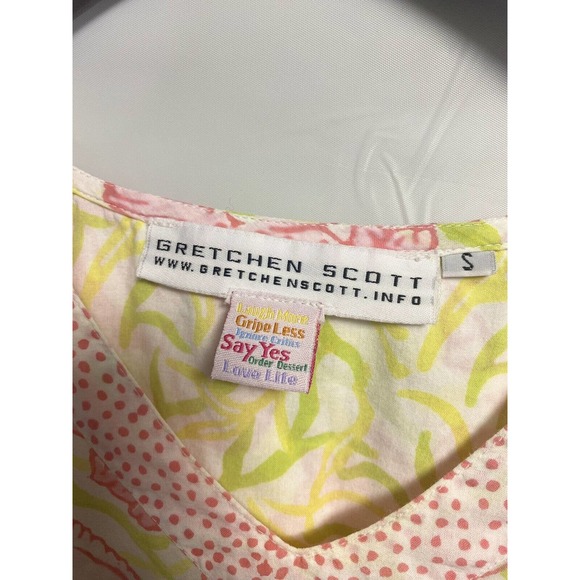 Gretchen Scott Womens V-neck Tunic Blouse Dress All Over Fish Print Size Small - Picture 3 of 4